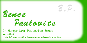 bence paulovits business card